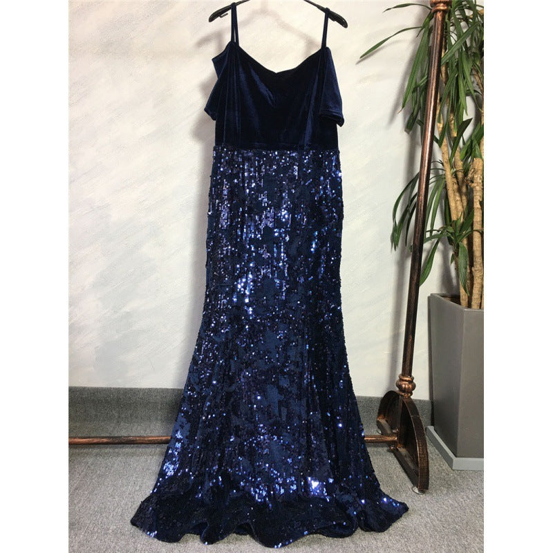 African Fashion Party Dress Sequined Sexy Evening Dresses