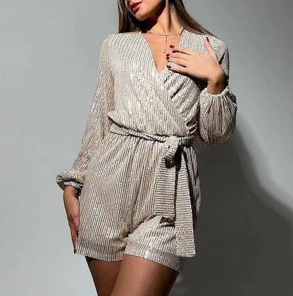 Sequined Long Sleeve Dress Women