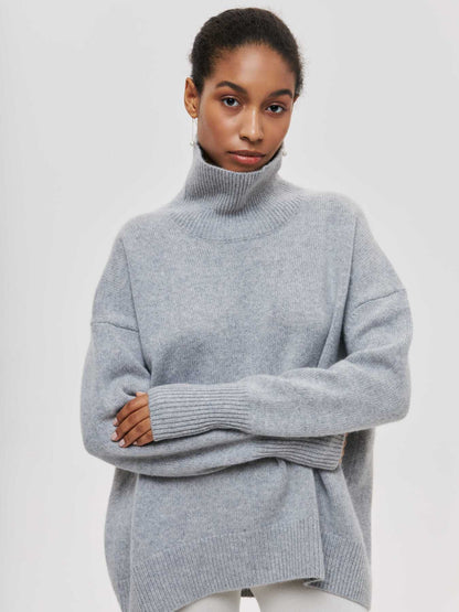 Loose Mock Neck Loose Casual Lazy Sweater