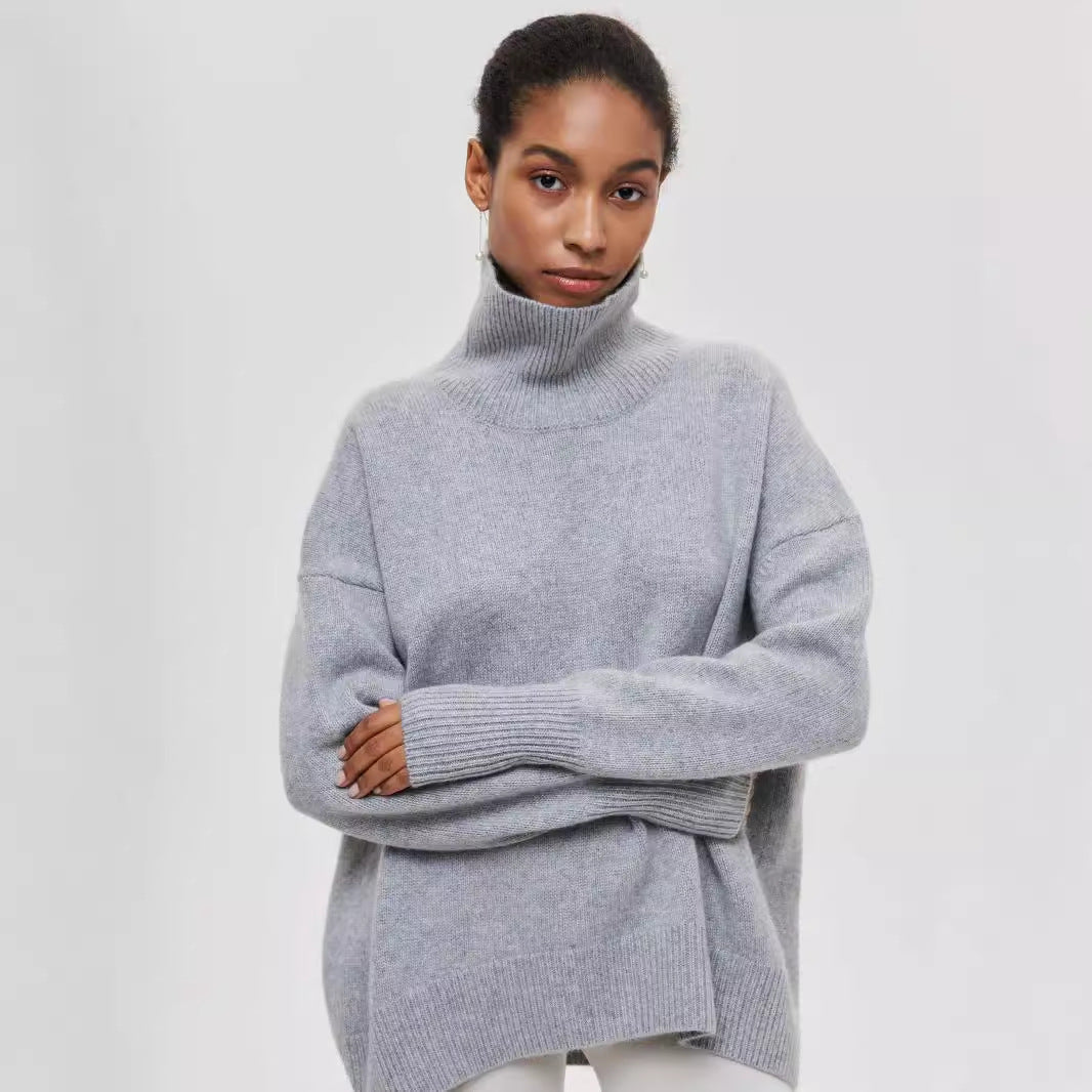 Loose Mock Neck Loose Casual Lazy Sweater